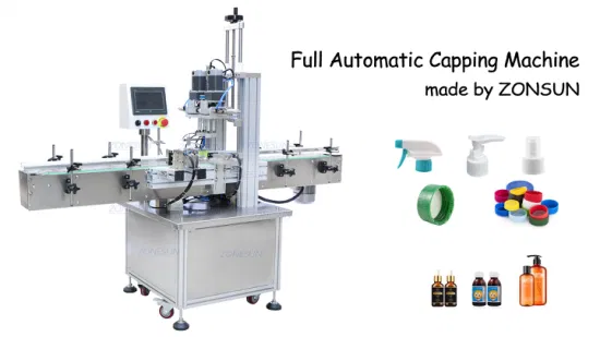 Zonesun Pneumatic Plastic Square Round Glass Bottles Hand Sanitizer Screw Automatic Bottle Capping Machine